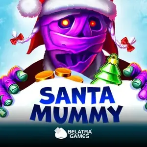 Momie violette en bonnet de père Noël