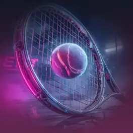 Raquette de tennis entourée de lumière violette